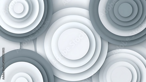 Abstract background with overlapping gray and white circles.