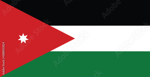 Jordan National Flag vector icon. Flag design of Jordan. Free Download Jordan National Flag vector icon. Flag design of Jordan. - GFXLoad