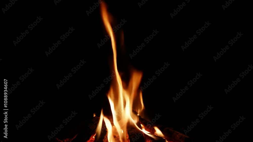 Cozy fire on a chilly night outdoors Cozy fire on a chilly night outdoors