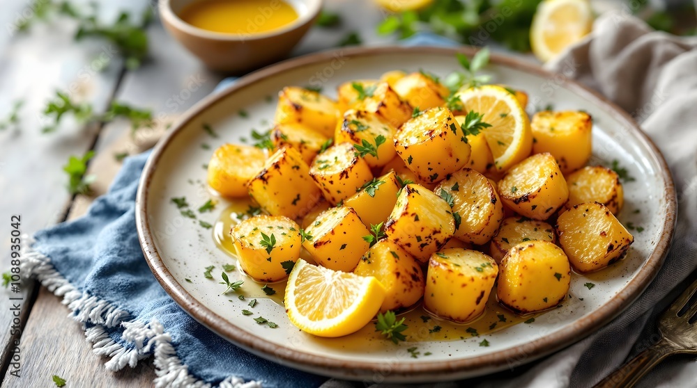 Patates Fournou with Lemon and Herbs (Greek Cuisine) Patates Fournou with Lemon and Herbs (Greek Cuisine)