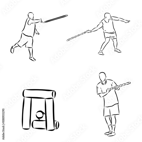 play skittles game Vector Template for poster of Sport competition or Tournament.