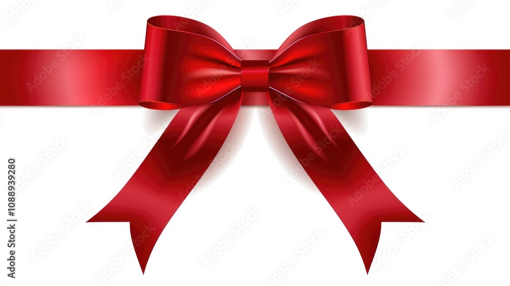 Red ribbon on white background Red ribbon on white background