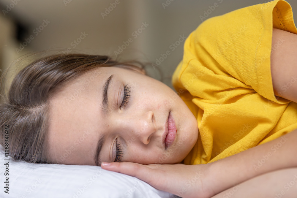 Calm beautiful girl sleeping in bed. Sleep concept. Calmly at home. Calm beautiful girl sleeping in bed. Sleep concept. Calmly at home.