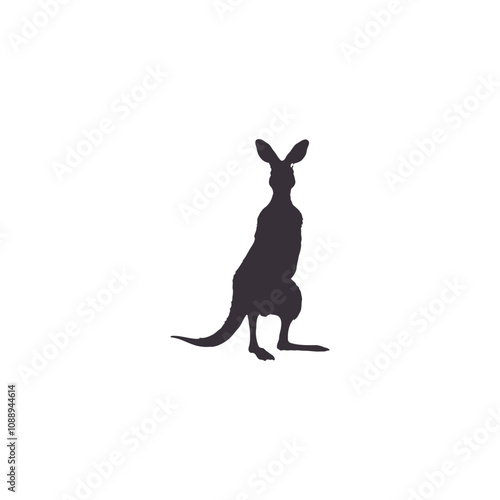 Kangaroo silhouette vector art design photo