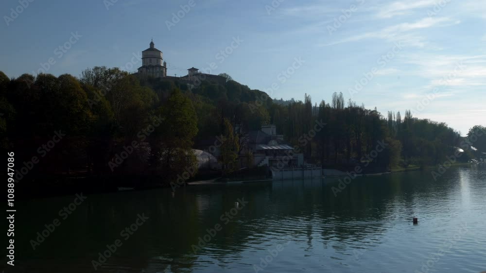 Italy, Turin, 11-10-2024. Panoramic view of Church of Santa Maria del Monte dei Cappuccini on a sunny day. Autumn season. City of Turin. Video 4K Italy, Turin, 11-10-2024. Panoramic view of Church of Santa Maria del Monte dei Cappuccini on a sunny day. Autumn season. City of Turin. Video 4K