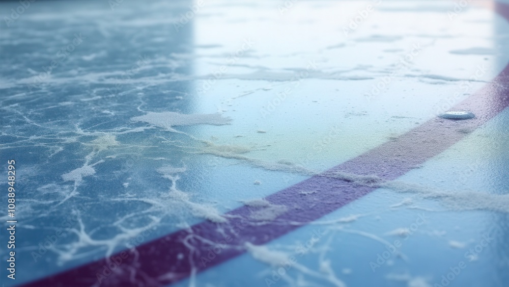Naklejka premium A detailed cool ice texture mockup showcasing grooves and scratches illuminated by soft lighting.