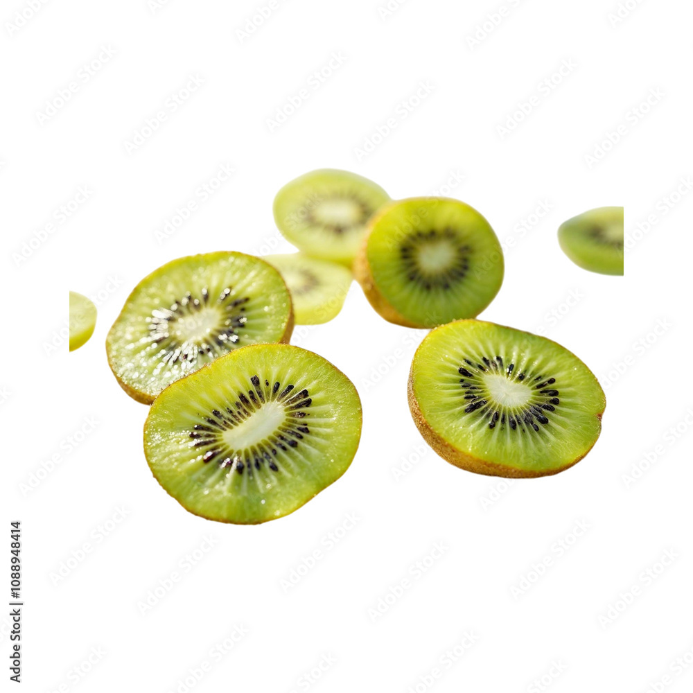 Fototapeta premium Kiwi Fruit Slices Isolated on White