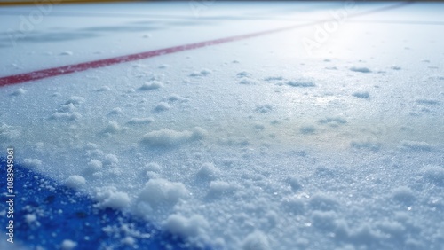 A professional ice rink groove mockup featuring scratches, frosty finishes, and soft, cool lighting.
