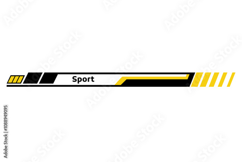 Car race stripe. Automobile identity. Vehicle marking element for transport modifying. Speed line, racing tuning strip or car sticker. Vector illustration isolated on white background