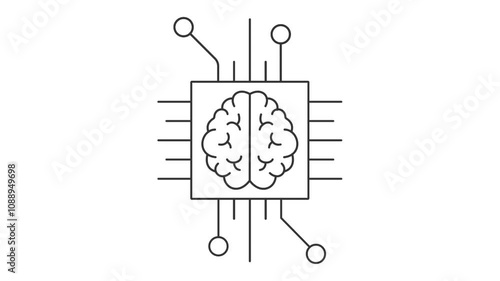 Ai Brain Chip video animation with an isolated background  photo