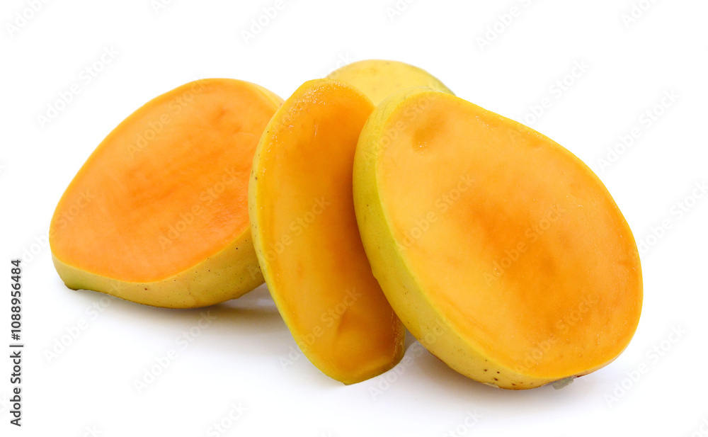 Mango fruit (Mangifera) isolated on white background
Mango fruit (Mangifera) isolated on white background