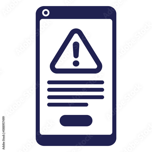 warning, error icon with a phone