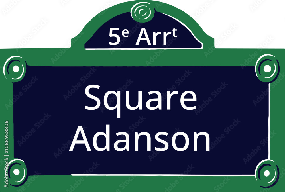 Obraz premium 0717_5e Arrt, Elegant Parisian Street Sign