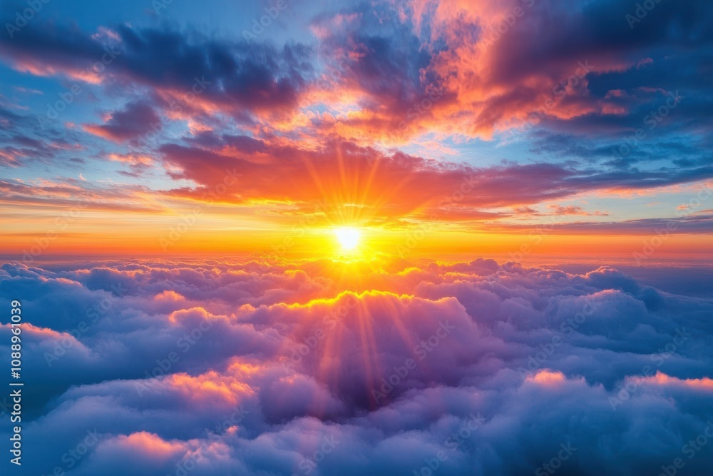 Vibrant Sunrise Over Colorful Clouds Vibrant Sunrise Over Colorful Clouds
