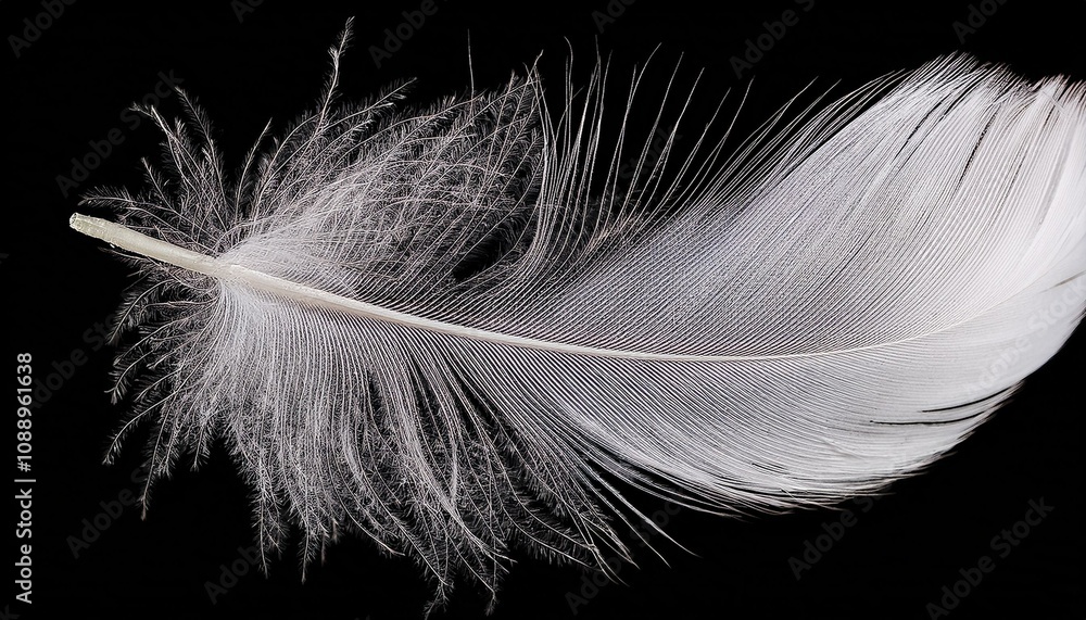 Fototapeta premium White feather on transparent background