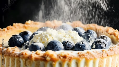 Fresh Blueberry Dessert with Creamy Filling and Crunchy Crust, Perfect for Summer Celebrations and Special Occasions