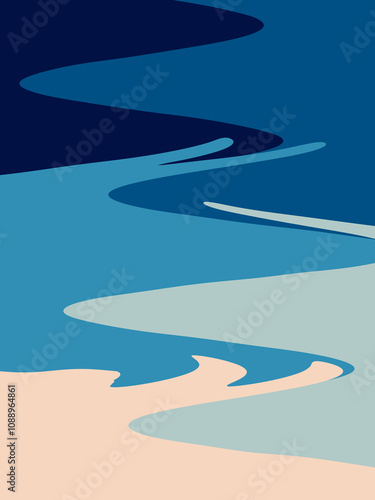 Blue green abstract background. Illustration for banner, poster.