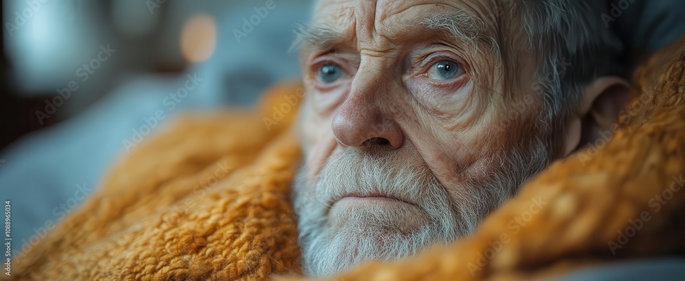 an elderly man peacefully resting in bed captured in a closeup that conveys warmth care and the importance of compassionate elderly care an elderly man peacefully resting in bed captured in a closeup that conveys warmth care and the importance of compassionate elderly care