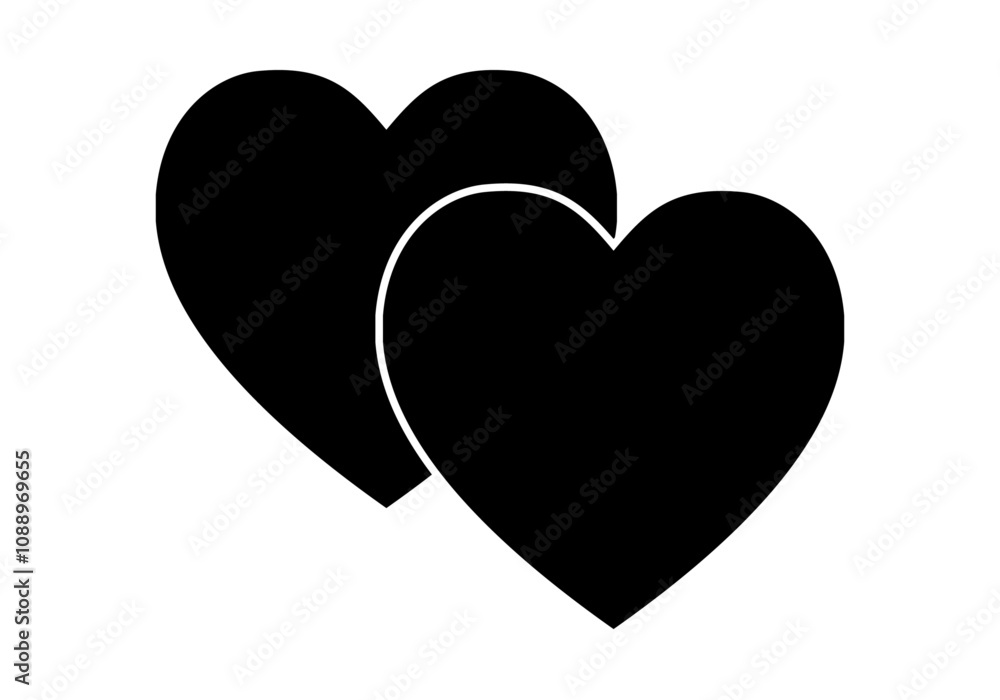 Icono de enamorados. Icono de par de corazones. Icono de amor Icono de enamorados. Icono de par de corazones. Icono de amor
