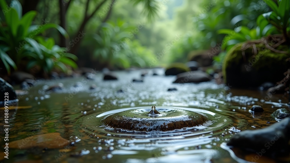 Nature stream ripple effect tranquil forest water photography lush environment close-up view serenity and calmness Nature stream ripple effect tranquil forest water photography lush environment close-up view serenity and calmness
