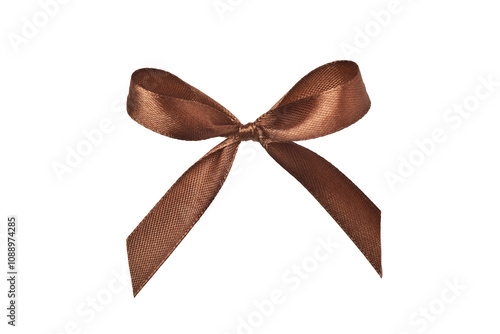 Wallpaper Mural Beautiful brown gift bow isolated on white background Torontodigital.ca