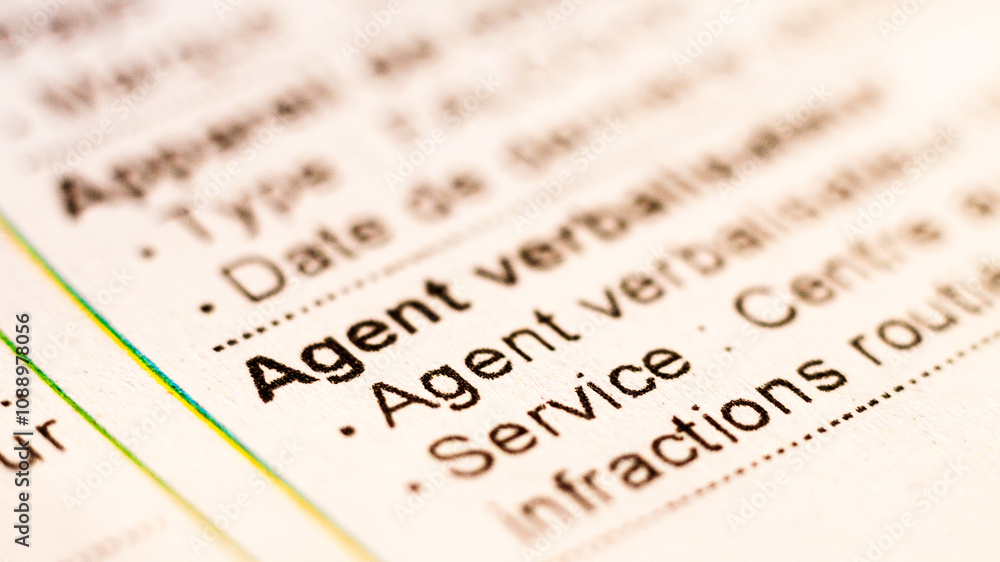 Agent verbalisateur sur avis de contravention Agent verbalisateur sur avis de contravention