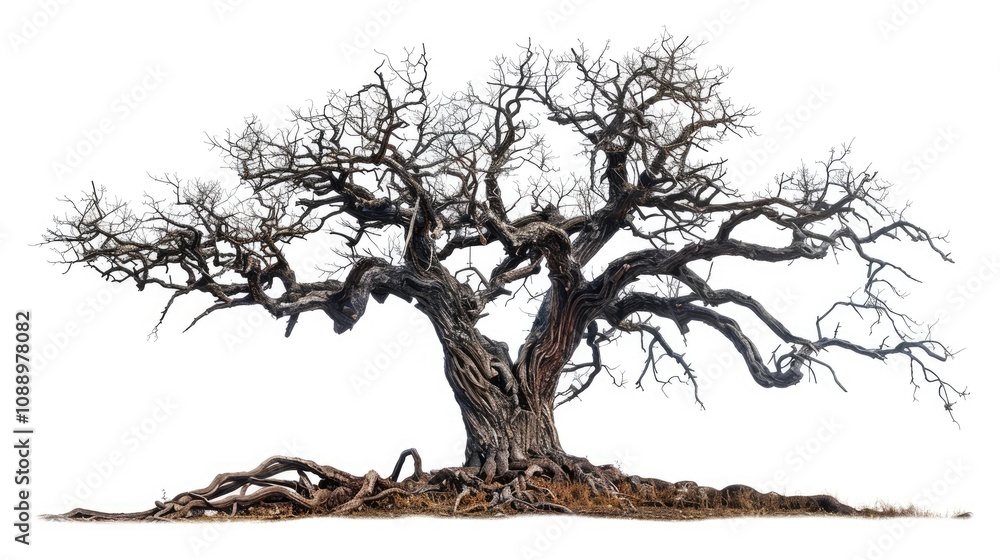 Fototapeta premium Tree with roots on a white background