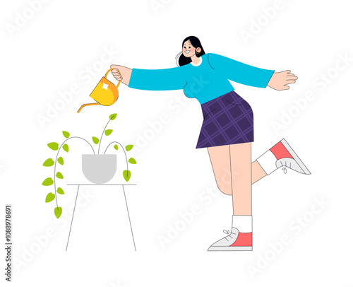 Young Business Woman. Flat Vector Illustration