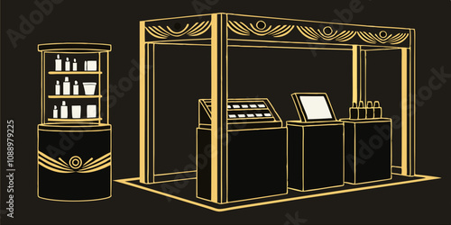 3d black Friday sale cylinder podiums black and gold on black background for show cosmetic products display case.
