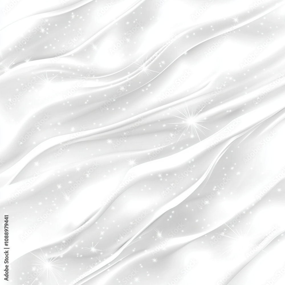 Soft white fabric with shimmering stars creates dreamy atmosphere Soft white fabric with shimmering stars creates dreamy atmosphere