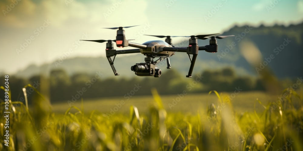 Agrodrone for processing fields, smart farming. Generative AI. Agrodrone for processing fields, smart farming. Generative AI.