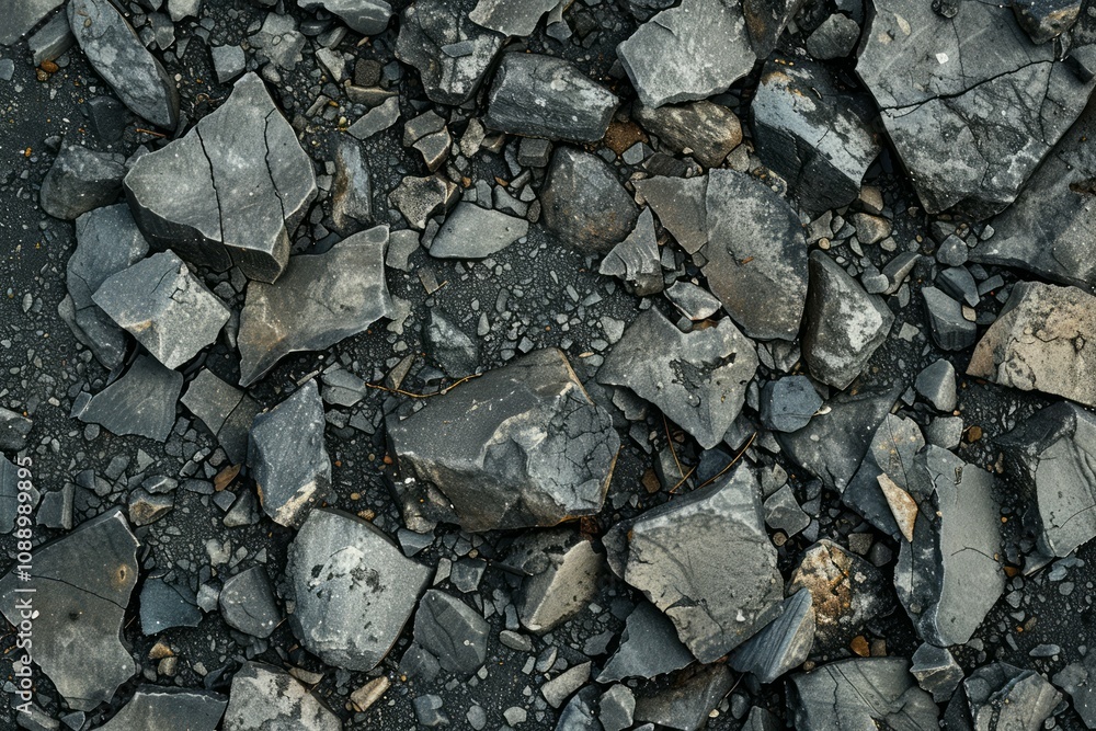 Photo of Grey asphalt rock ground debris. Background texture for backdrops or mapping Photo of Grey asphalt rock ground debris. Background texture for backdrops or mapping