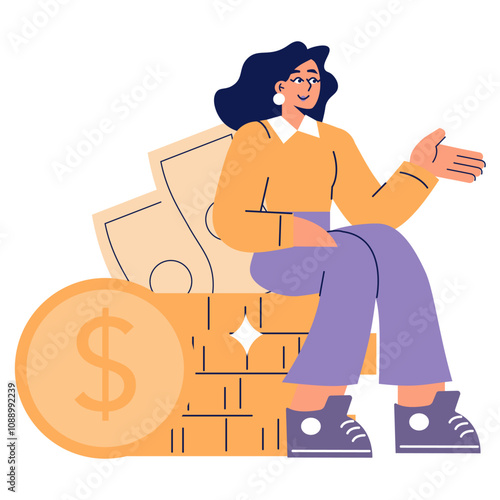 Businesswoman. Flat Vector Illustration