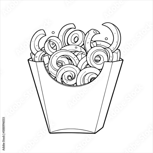 Stunning Curly Fries Illustration – Perfect Spiral Snack Art for Branding & Marketing