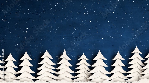 Snowy Night, Paper Trees