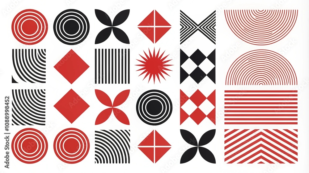 Mid-century-ve, red to hand-drawn abstract minimal element. Mid-century-ve, red to hand-drawn abstract minimal element.