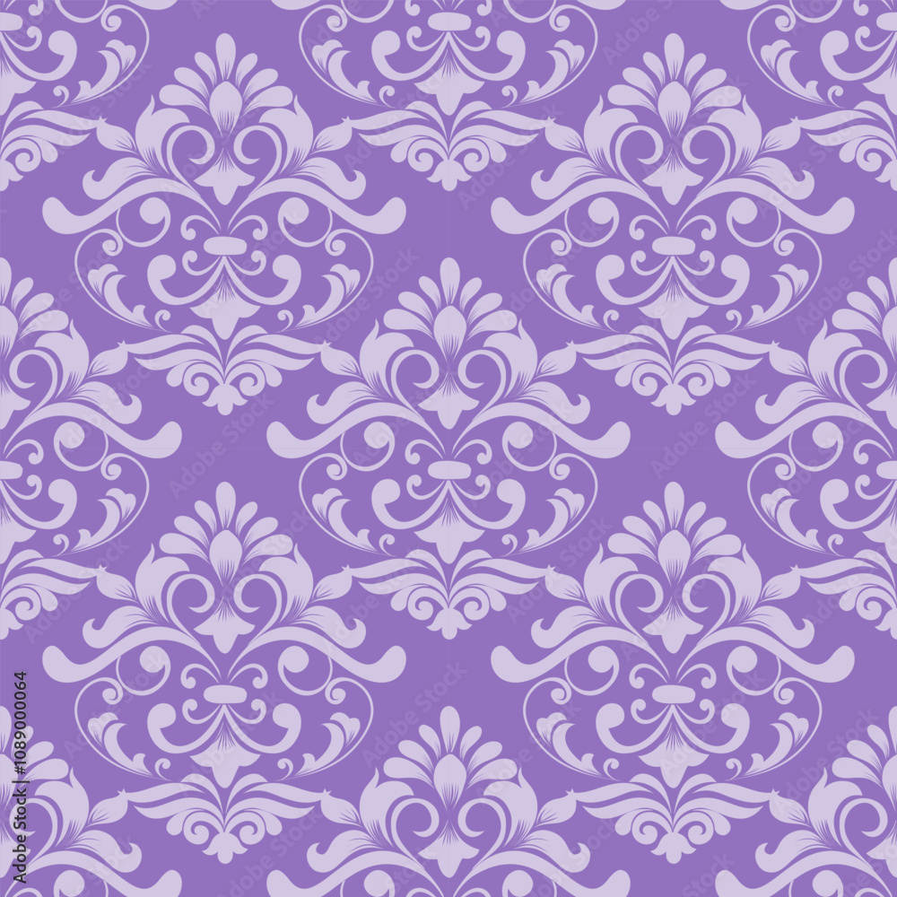 Baroque damask design featuring ornate floral motifs, perfect for luxury decor and backgrounds Baroque damask design featuring ornate floral motifs, perfect for luxury decor and backgrounds