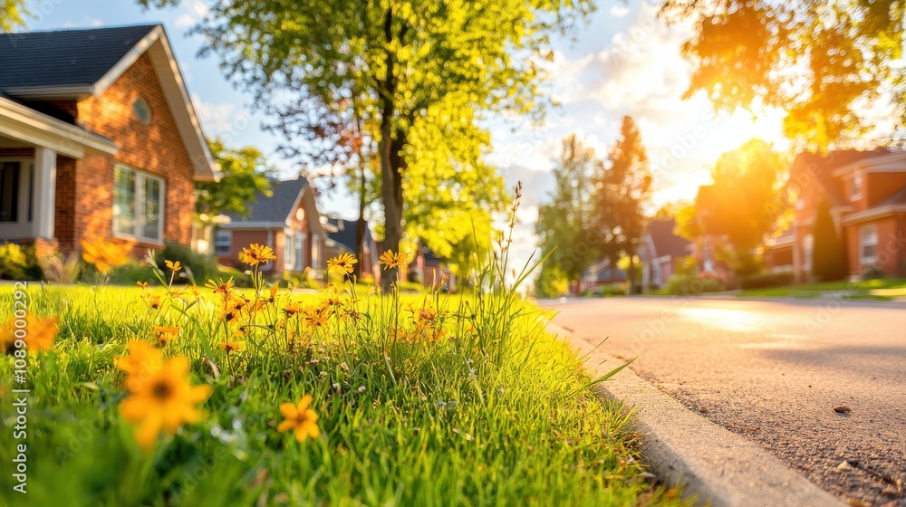 Naklejka premium Implementing sustainable stormwater management standards in urban neighborhoods enhancing resilience community well-being and environmental health