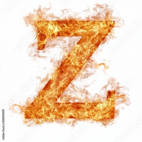 A fiery letter "Z" engulfed in flames, showcasing dynamic and energetic design.