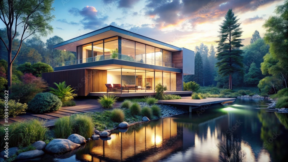 Tranquil Minimalist House by a Serene River Tranquil Minimalist House by a Serene River