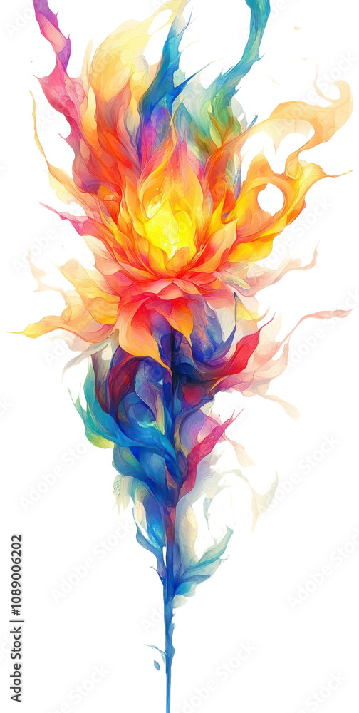 Abstract Colorful Flower in Fluid Motion Abstract Colorful Flower in Fluid Motion