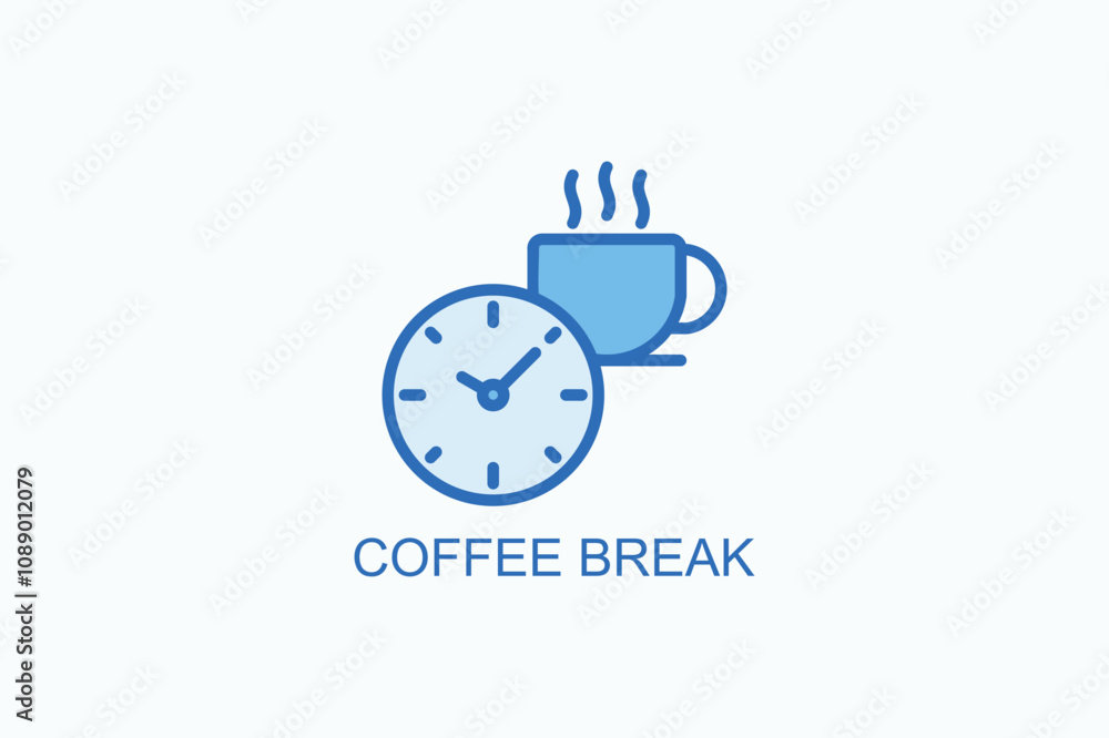 Coffee Break Vector Icon Or Logo Illustration Coffee Break Vector Icon Or Logo Illustration