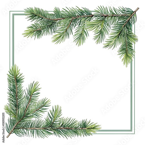 "Festive Christmas Pine Branch with Ornaments"