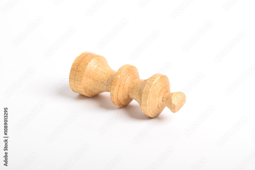 Wooden chess king isolated on white background Wooden chess king isolated on white background