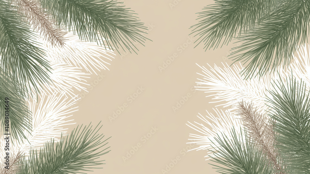 Rustic christmas frame with wreaths and pine branches in vector illustration Rustic christmas frame with wreaths and pine branches in vector illustration