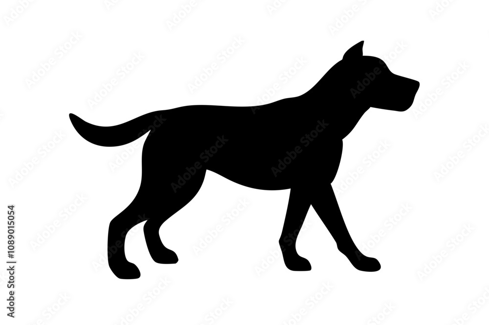 Obraz premium Dog silhouette. Vector silhouette of dog on white background.