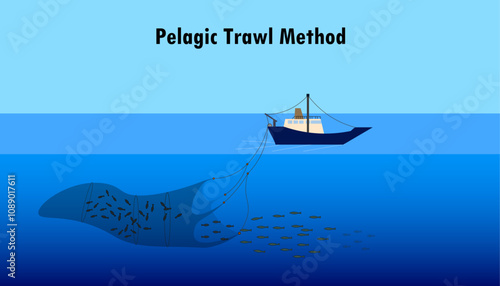 Pelagic Trawl Method of catching fish