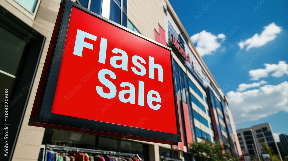 Customers fill the store, eagerly searching for great deals during a festive flash sale event Customers fill the store, eagerly searching for great deals during a festive flash sale event