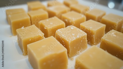 Close-up of Delicious Homemade Fudge Squares photo