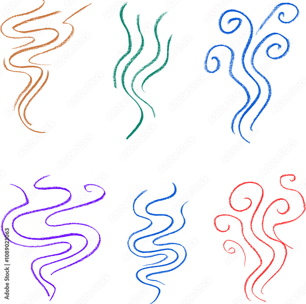 Smoke Crayon Chalk Drawing Vector Set Smoke Crayon Chalk Drawing Vector Set